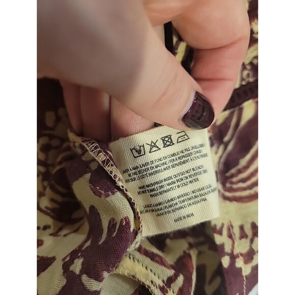 Maison Hotel Ninette Blouse Bacco Wine Floral Print XL Boho Long Sleeve Relaxed - Picture 7 of 7